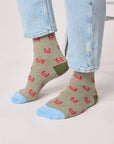 Socken Krebs khaki/orange/hellblau, One Size 41-46