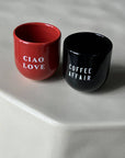 Tasse CIAO LOVE rot-weiss, 8x8x8 cm