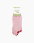Bambus-Knöchelsocken mit Rüschen rosa-rot, One Size 36-40