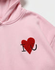 Hoodie mit Bouclé-Herz rosa, One Size