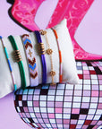 Perlenarmband Colour Blocking - lila-mint-rosa