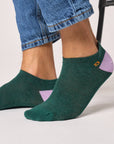 Sneaker-Socken grün-violett, One Size 41-46