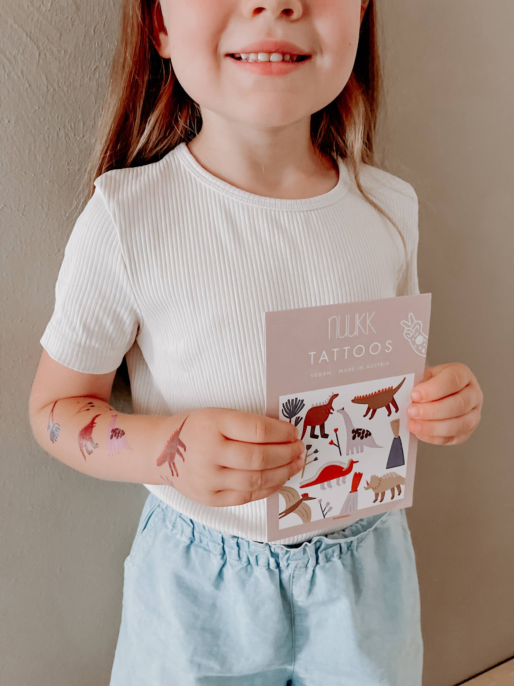 Kindertattoo Dino Crew bunt