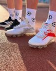 Socken Fussball weiss-schwarz