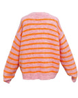 Strickjacke gestreift rosa/orange, One Size
