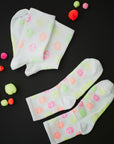 Socken Smiley weiss-neon