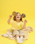 Socken Smiley weiss-neon