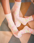 Socken Smiley weiss-neon