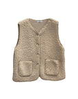 Teddy Weste mit Knöpfen beige, One Size