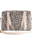 Weekend Bag mit Leopardenmuster natur-schwarz, 22x42x28 cm