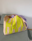 Tasche HAPPY natur-gelb, 48x14x42 cm