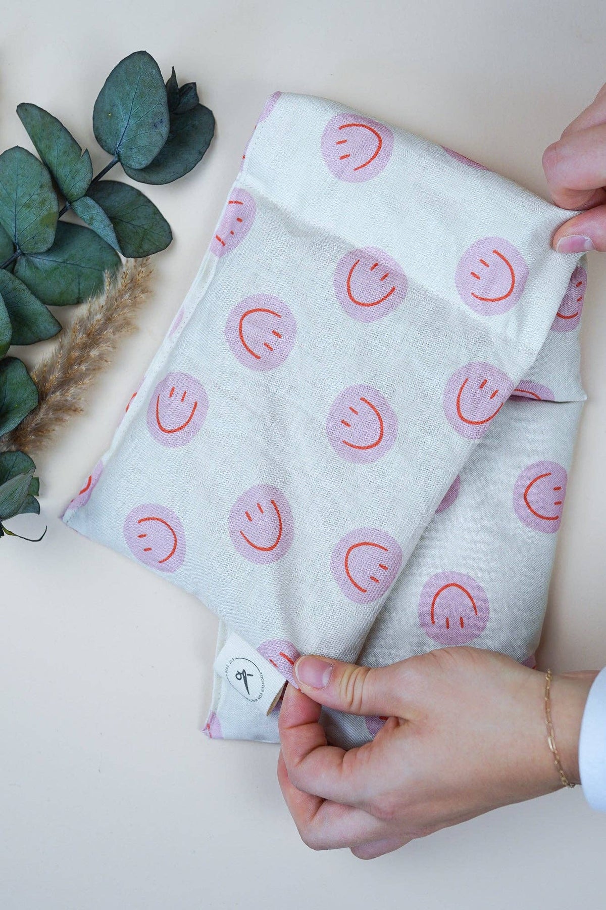 Wärmekissen Smiley Pink - längliches Kammerkissen warm+ Kalt