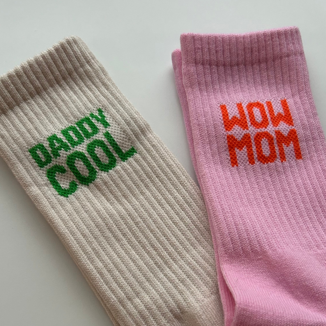 Damensocken WOW MOM rosa-rot