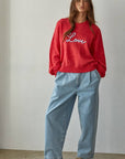 Strickpullover Love rot
