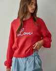 Strickpullover Love rot