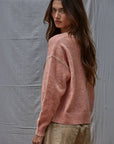 Strickpullover mit kontrastierenden Stichdetails dusty coral