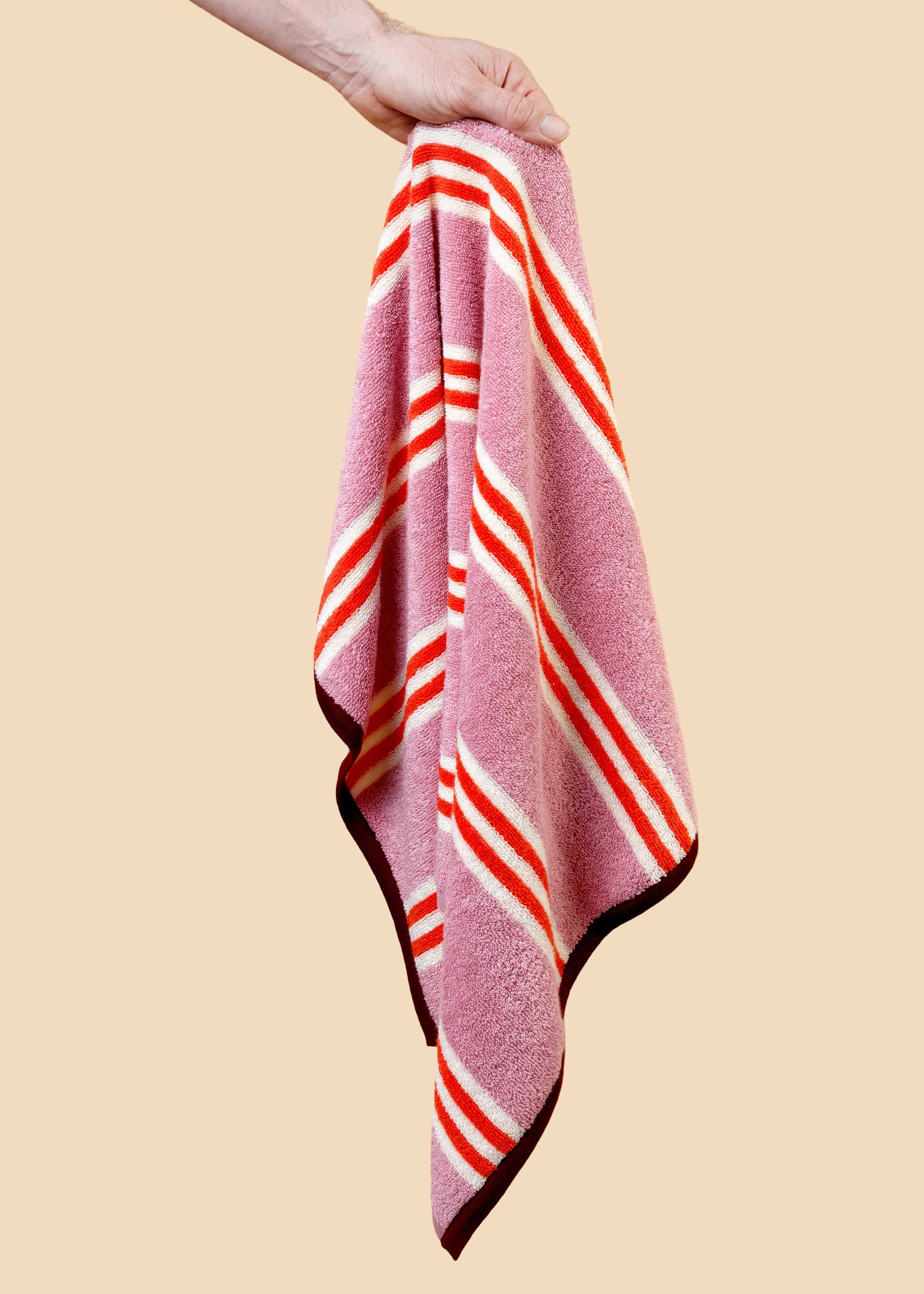 Frottier-Handtuch rosa Streifen, 50x70 cm
