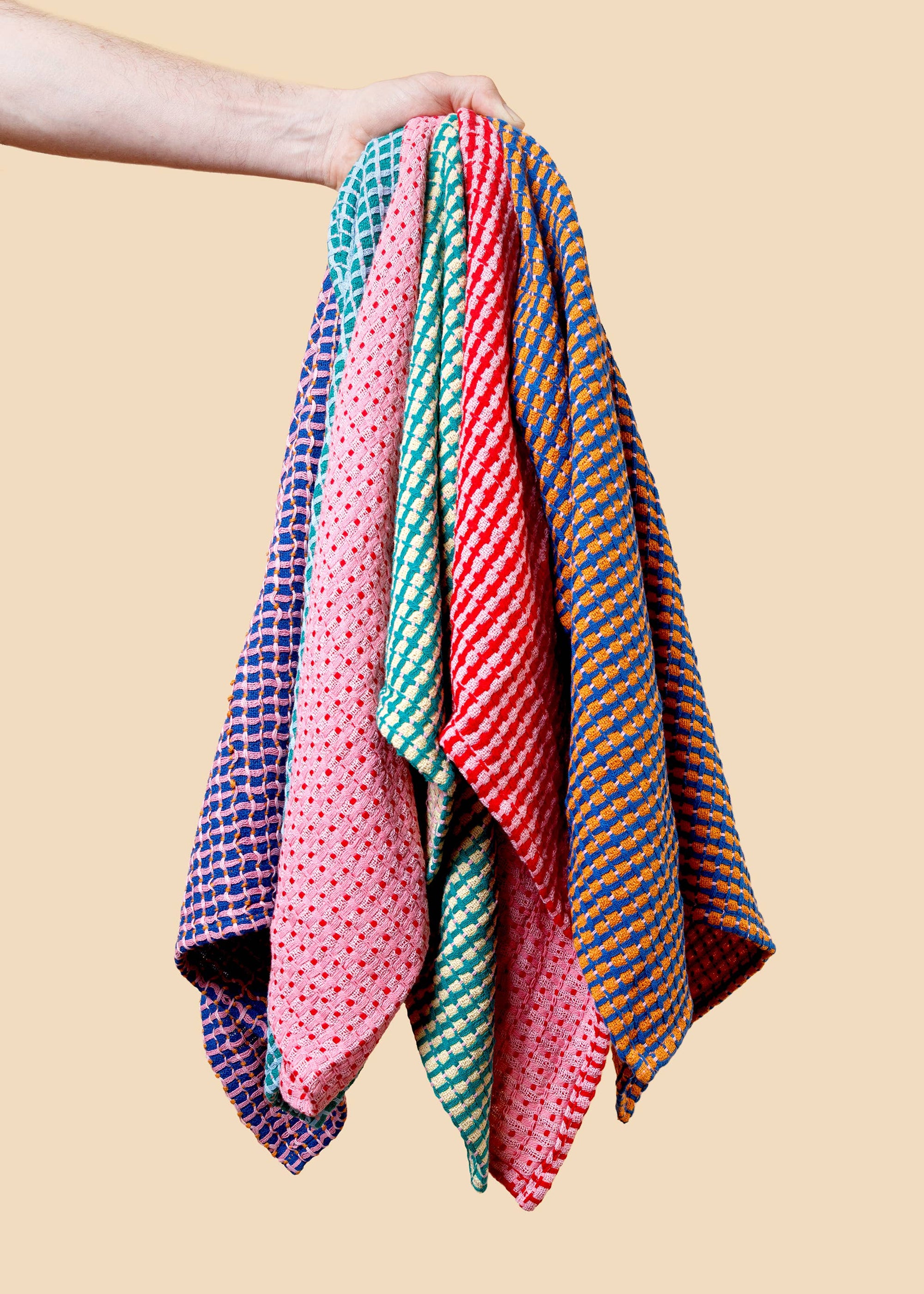 Geschirrtuch 2er-Set rot rosa, 50x70cm