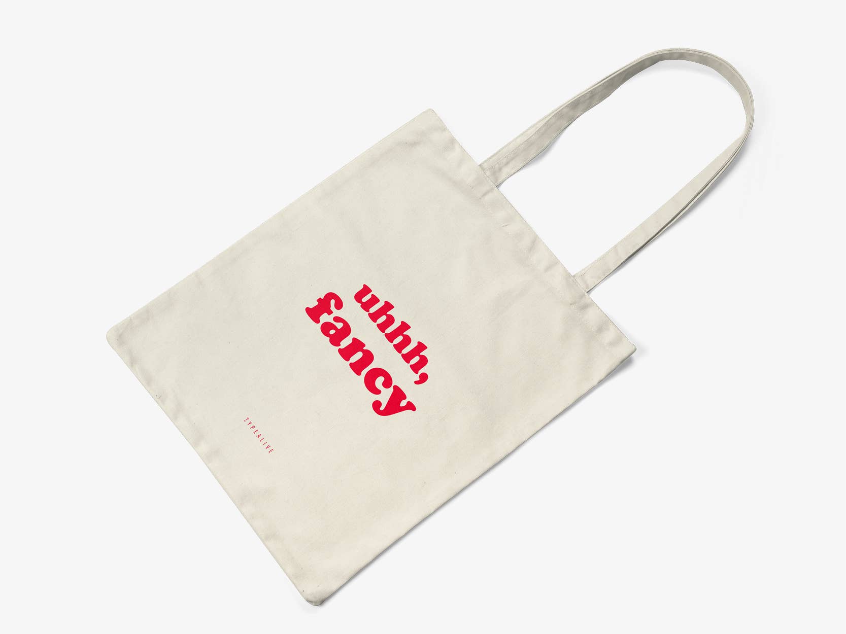 Baumwolltasche - Fancy natur-rot, 38x42 cm