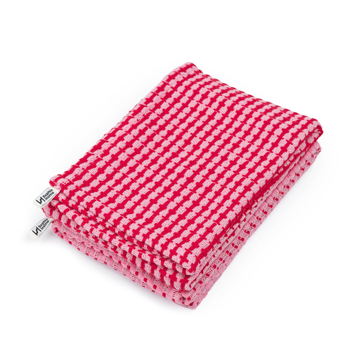 Geschirrtuch 2er-Set rot rosa, 50x70cm – zuckerbunt