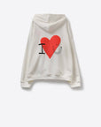 Hoodie mit Bouclé‑Herz creme, One Size