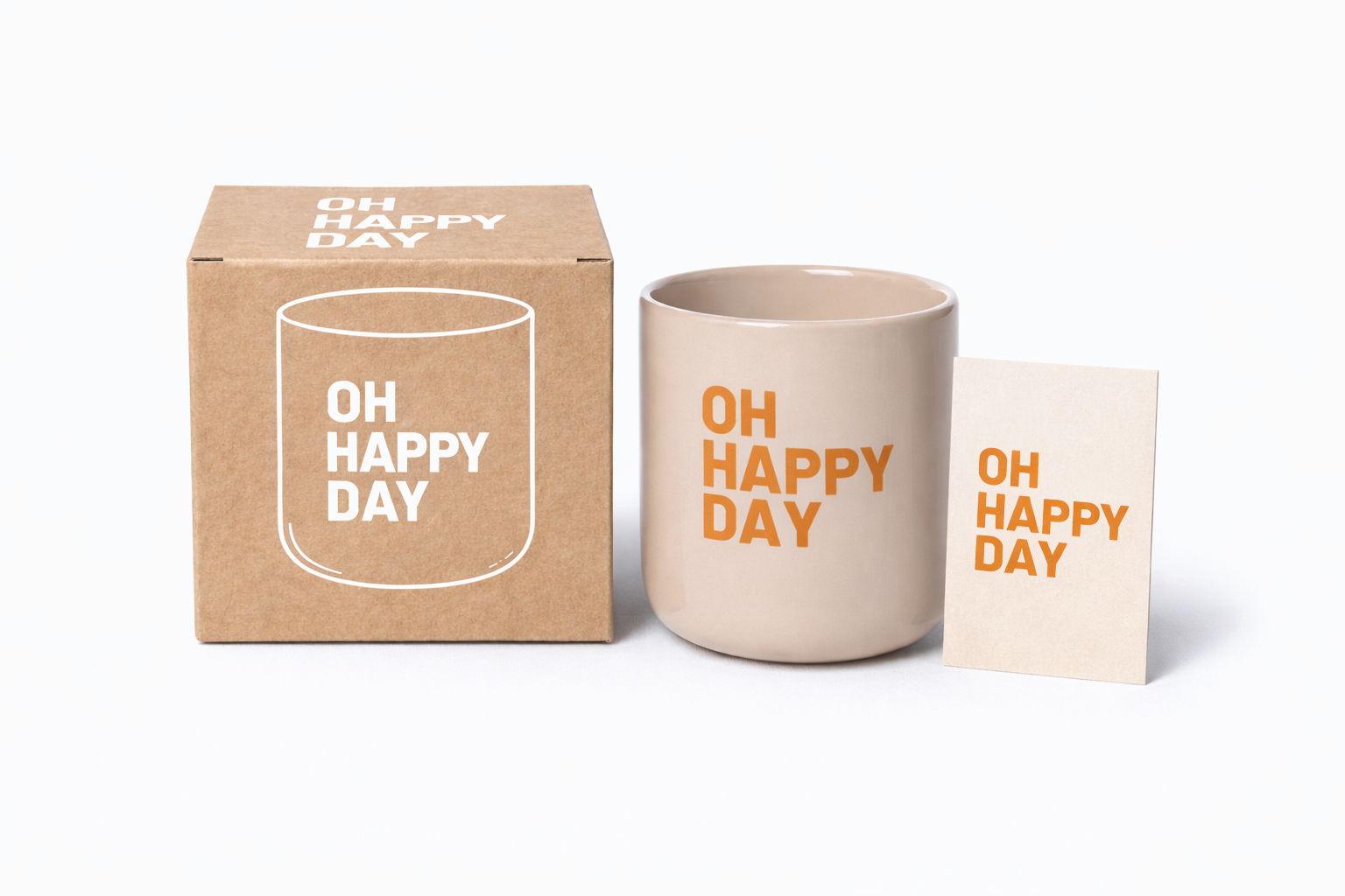Tasse OH HAPPY DAY, rosa-orange