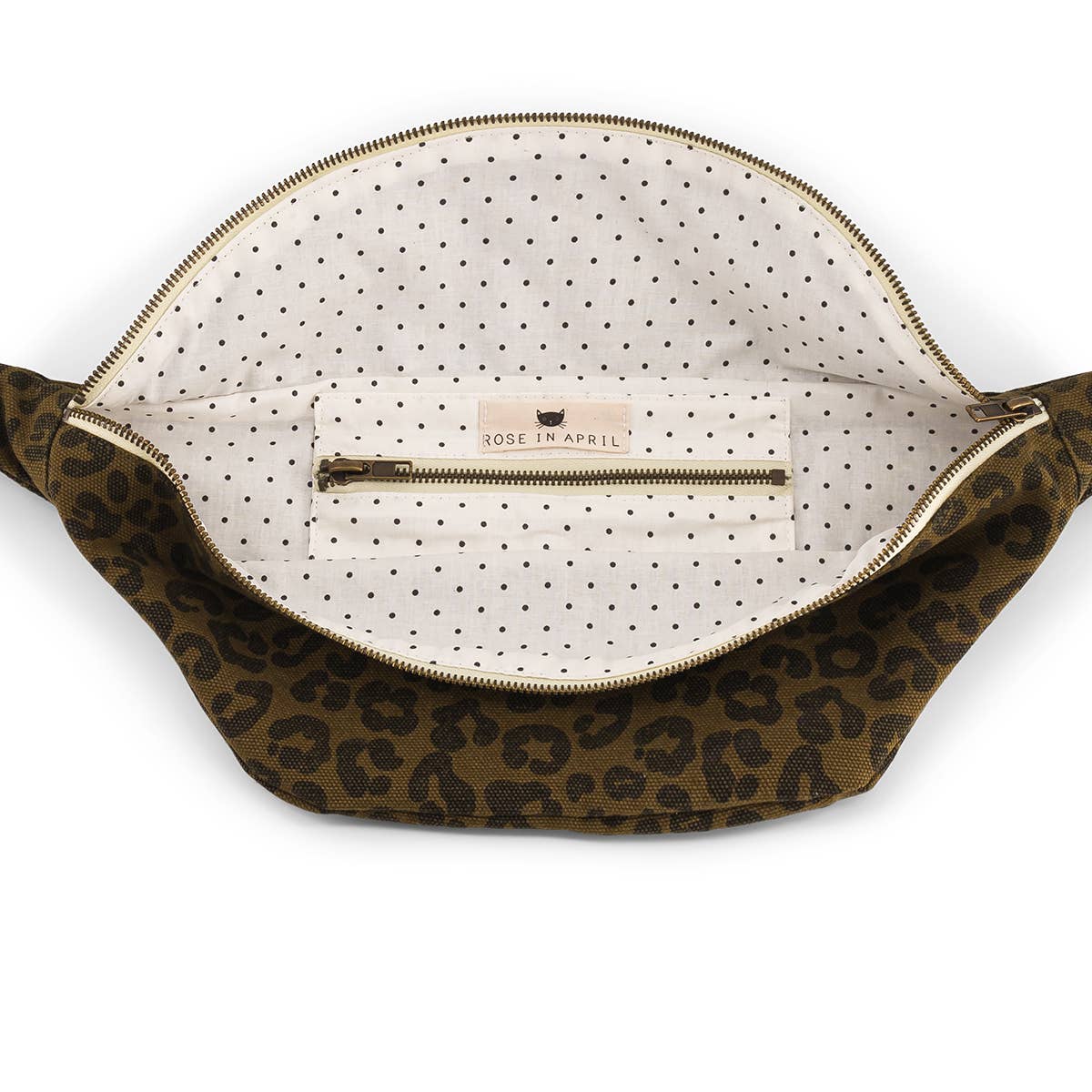 Gürteltasche mit Leopardenmuster oliv-schwarz