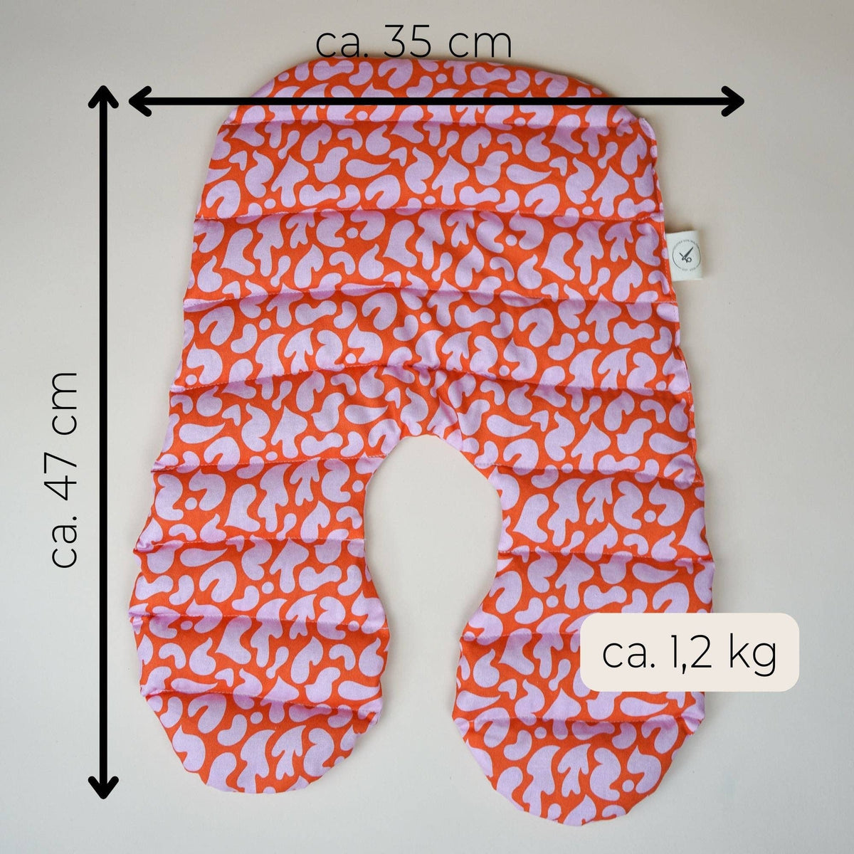 Nackenkissen mit Dinkelfüllung, orange-pink