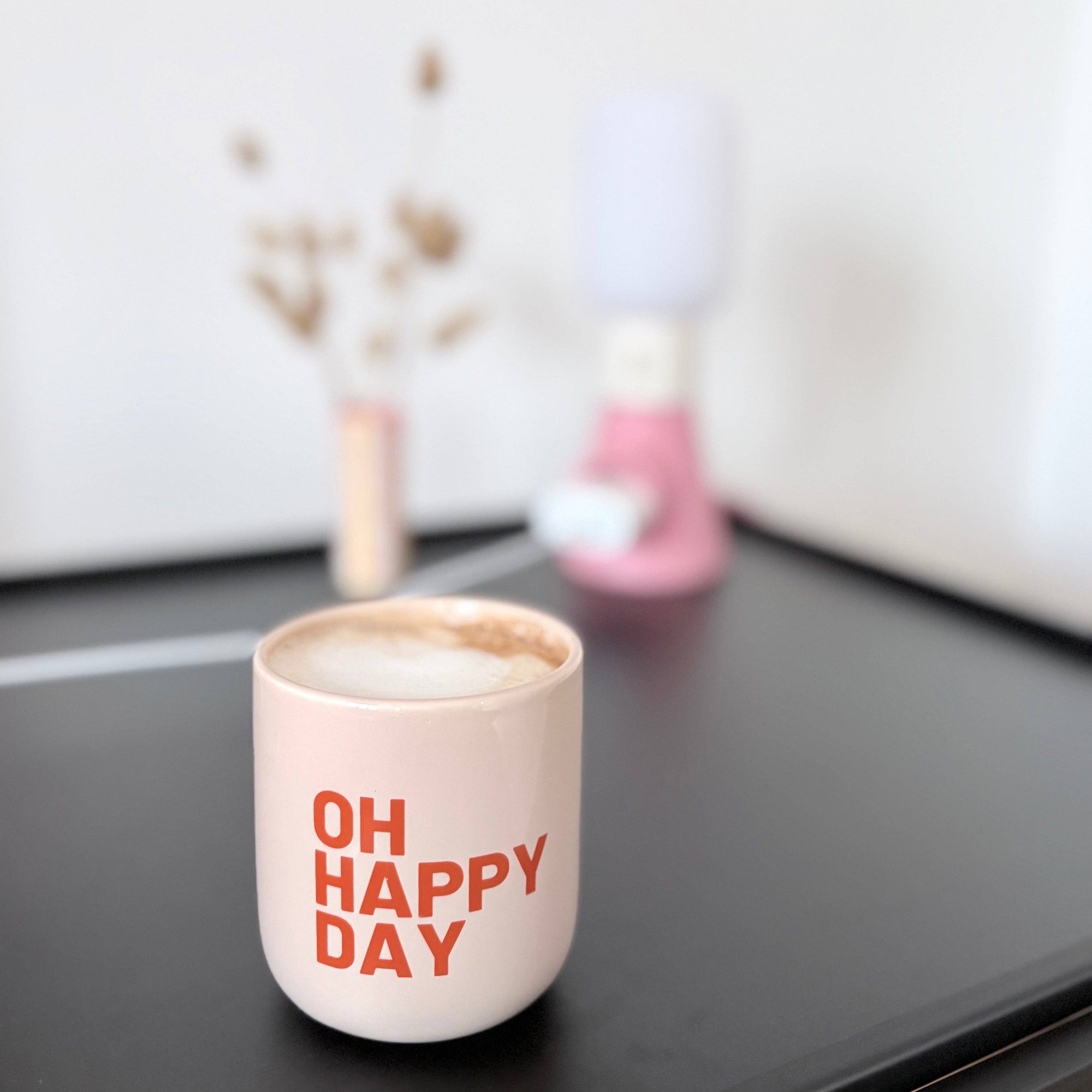 Tasse OH HAPPY DAY, rosa-orange