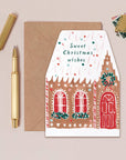 Weihnachtskarte Lebkuchenhaus