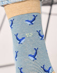 Socken Wal blau-beige, One Size 41-46