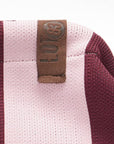 Clutch Streifen rosa-aubergine, 30 x 10 x 22 cm