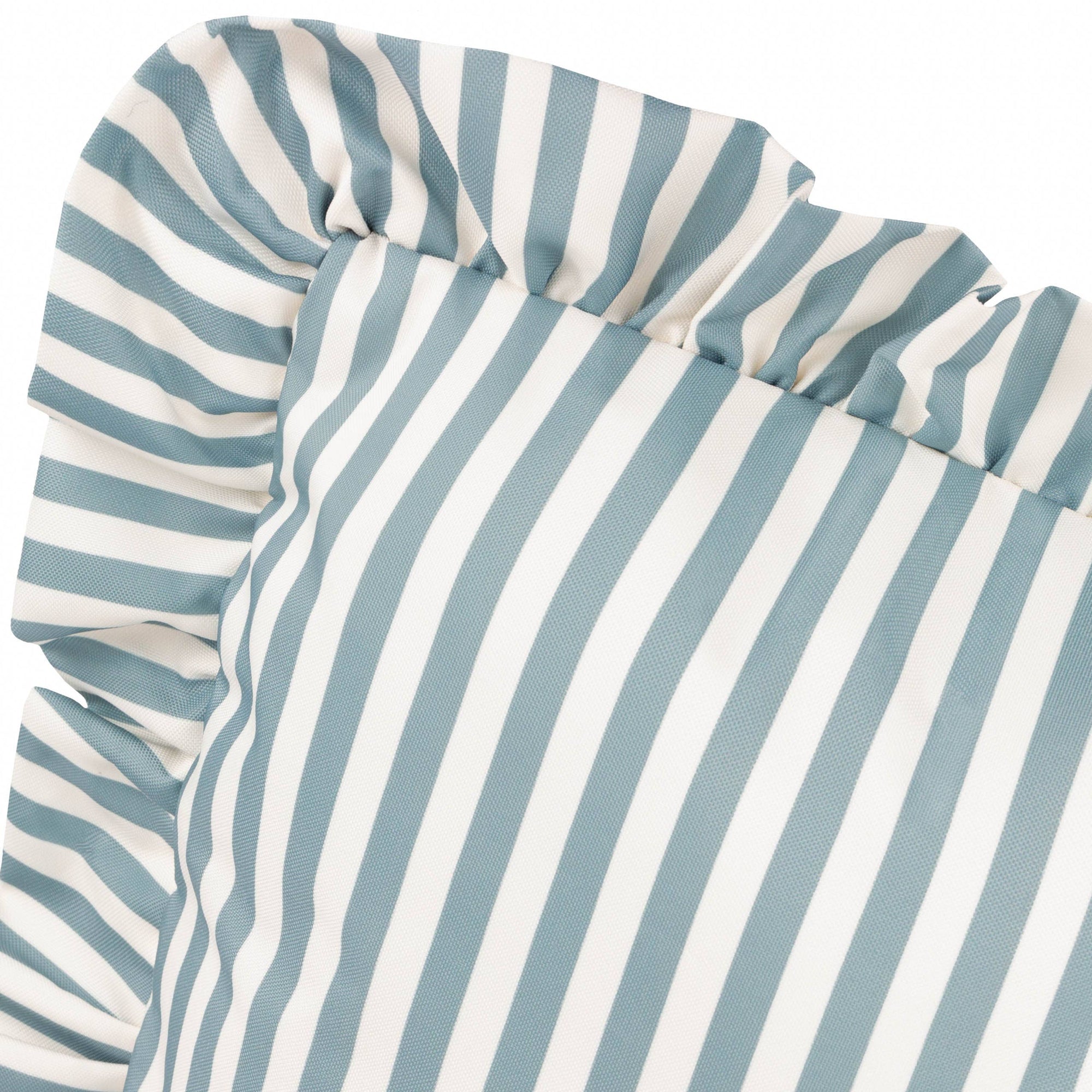 Outdoor-Kissenhülle Millie Ruffle gestreift blau, 50 x 50 cm