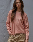 Strickpullover mit kontrastierenden Stichdetails dusty coral