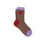Damensocken Herzchen braun/rot/violett, One Size 36-40