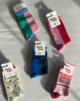 Glitzersocken Colorblock rosa-grün, One Size 36-40