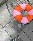 Kissen gefüllt Donut rot-rosa, ca. Ø 50 cm