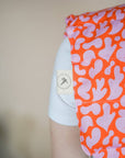 Nackenkissen mit Dinkelfüllung, orange-pink