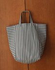 Shopper gestreift himmelblau/schwarz, 49x20x39 cm