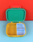 Lunchbox Smile grün/ocker/hellblau