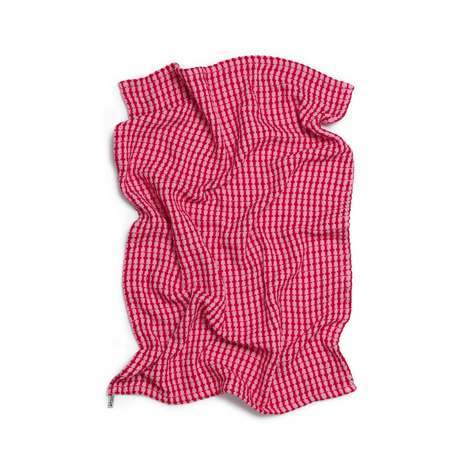 Geschirrtuch 2er-Set rot rosa, 50x70cm