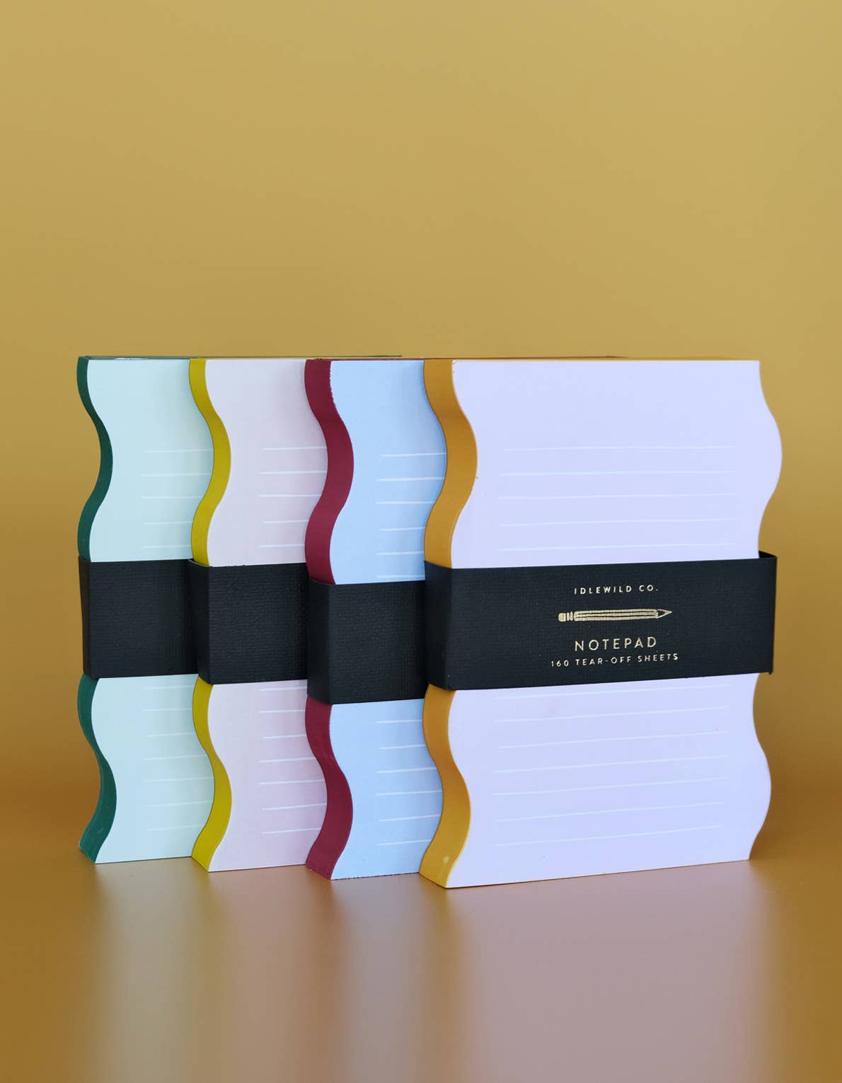 Notizblock in Wellenform minze &amp; immergrün