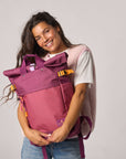 Rolltop-Rucksack violett/bordeaux, One Size 48x28x12 cm