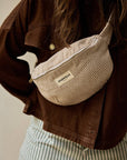 Gürteltasche gestreift, sand-beige
