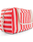 Weekend Bag Streifen rosa-rot, 22x42x28 cm