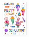 Kindertattoos Schulkind bunt