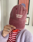Cap mit Stick zuckerbunt vintage red, One Size