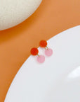 Ohrringe Dotty, orange-eisrosa