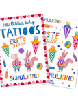 Kindertattoos Schulkind bunt