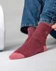 Damensocken glitzernd burgunderrot-rosa, One Size 36-40